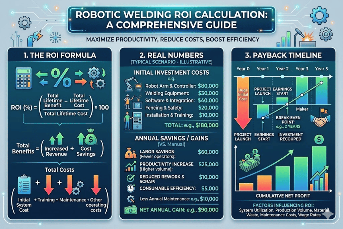 Robotic Welding ROI Calculation Formula, Real Numbers & Payback Timeline