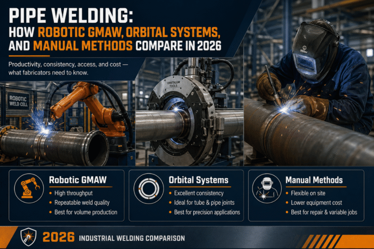 Pipe Welding: How Robotic GMAW, Orbital Systems, and Manual Methods Compare in 2026