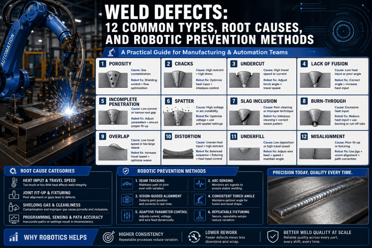 Weld Defects: 12 Common Types, Root Causes, and Robotic Prevention Methods