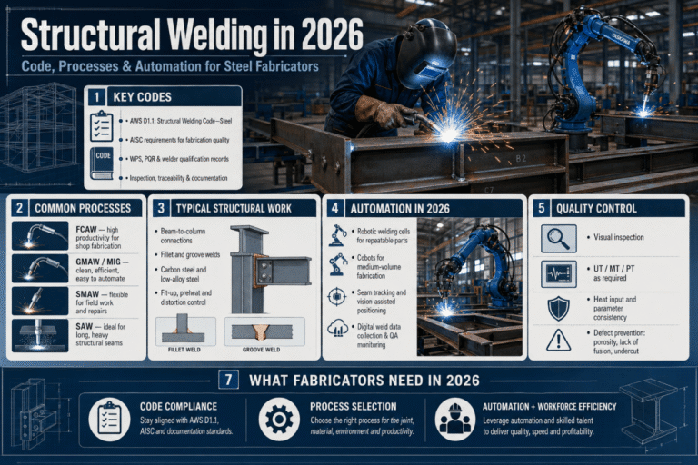 Structural Welding in 2026: A Guide to Code, Processes, and Automation for Steel Fabricators