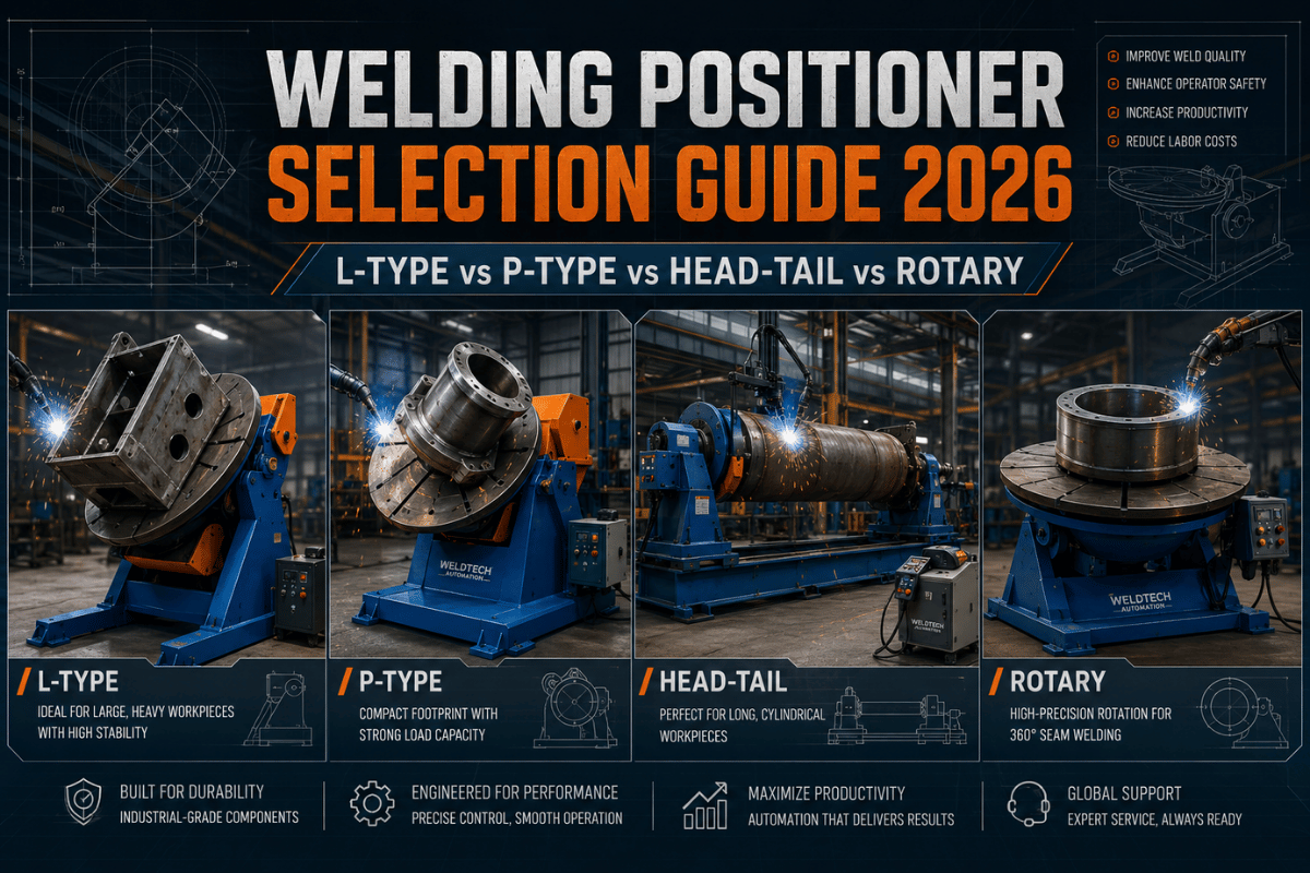 Welding Positioner Selection Guide 2026: L-Type vs P-Type vs Head-Tail vs Rotary