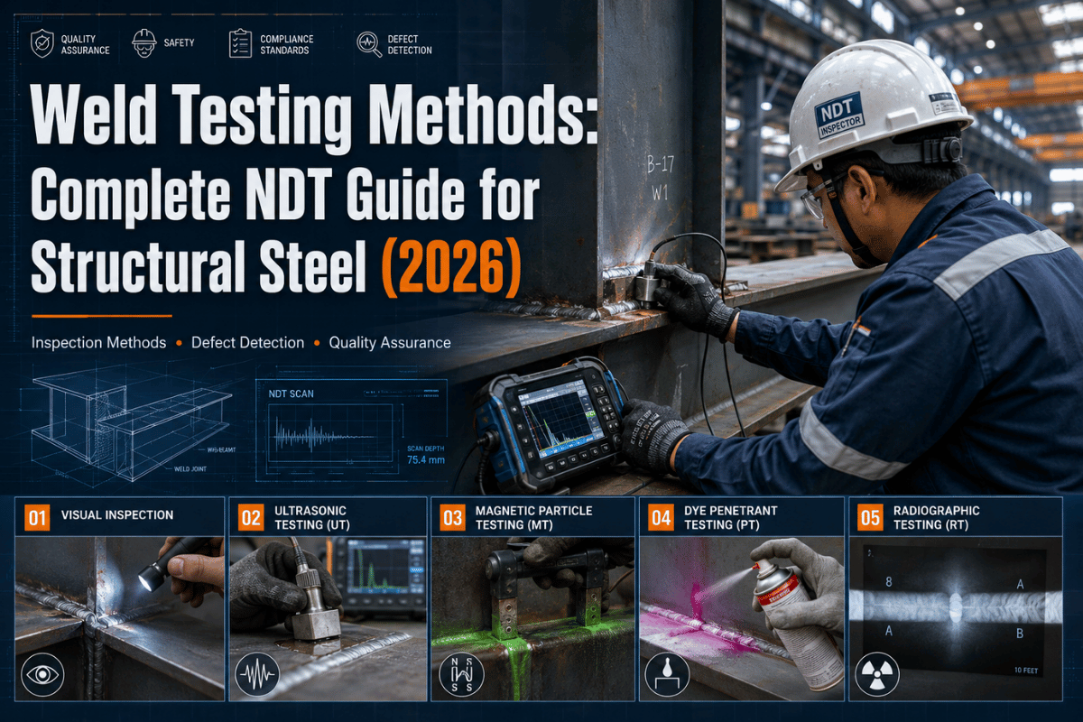 Weld Testing Methods: Complete NDT Guide for Structural Steel (2026)