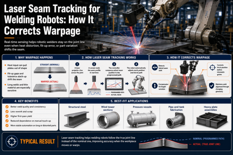 Laser Seam Tracking for Welding Robots: How It Corrects Warpage