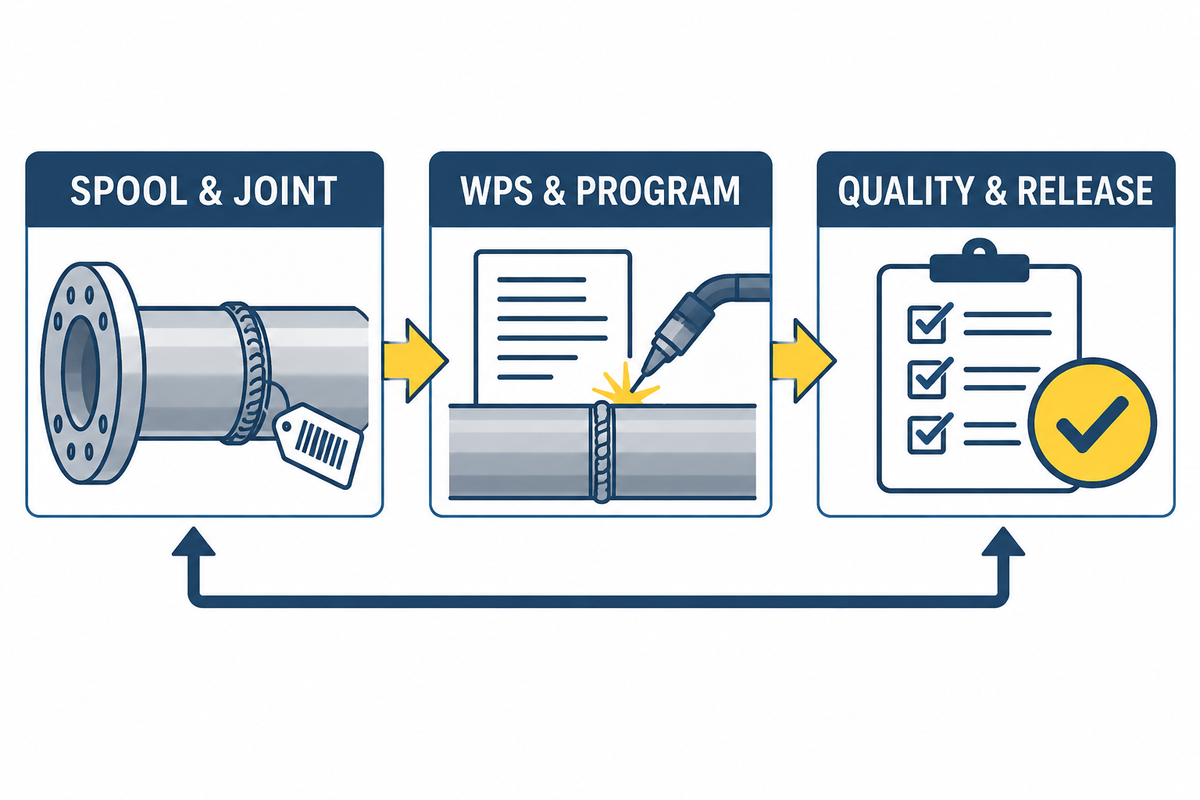 Bidirectional weld-level traceability chain.