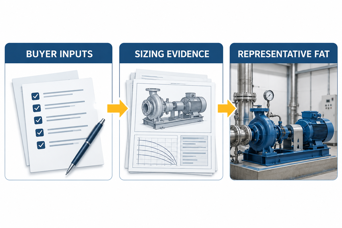 Buyer inputs, supplier sizing evidence and factory acceptance testing for a welding positioner.